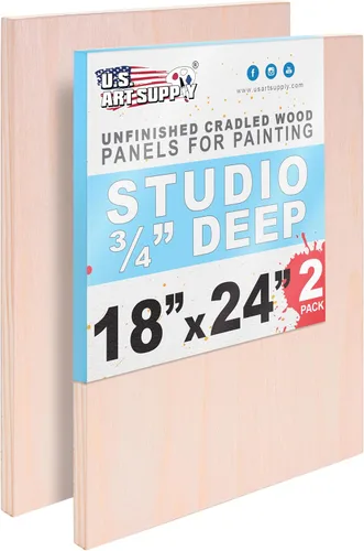 Vista 10 de U.S. Art Supply Paneles de madera acunados sin terminar de 4 "x 6