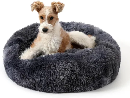 Vista 44 de NOYAL Cama Calmante en Forma de Rosquilla para Perros Pequeños a Medianos y Gatos - Cama de Mascotas de Felpa Sintética Anti-Ansiedad con Funda