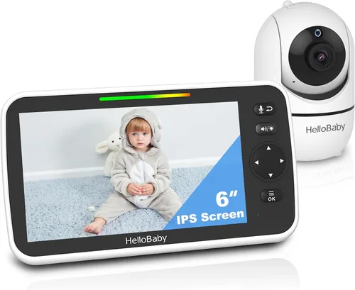 Vista 8 de HelloBaby Monitor de Bebé Mejorado de 5'' con Batería de 30 Horas, 2 Cámaras Pan-Tilt-Zoom, Rango de 1000 pies Monitor de Video y Audio para Bebé