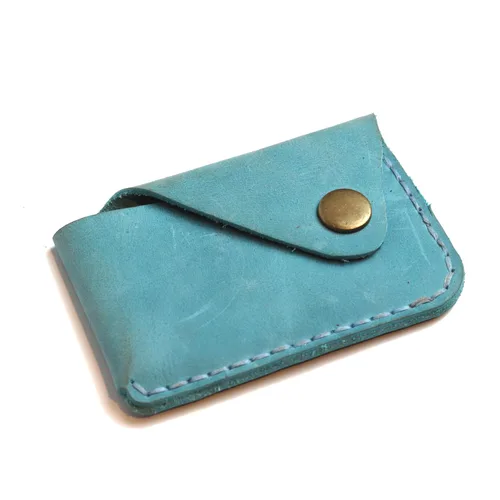 Vista 4 de Genuine Leather slim Card Case Wallet Front Pocket Card Organizer Leather Card Holder Wallet