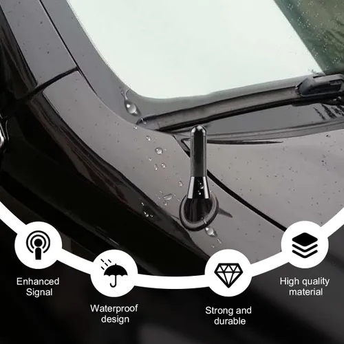 Vista 5 de Wevdn Antena corta para automóvil, antena receptora de señal de radio estéreo de fibra de carbono de aleación de aluminio de 1.43 pulgadas, repuesto
