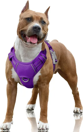 Vista 69 de BARKBAY Arnés para Perro Sin Tirones Talla Grande Arnés Reflectante para Perro con Clip Frontal y Asa de Control Fácil para Caminar Entrenar Correr