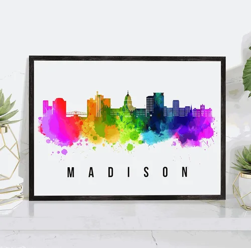 Vista 8 de Generic Póster de Albuquerque Skyline New Mexico, 12 x 18 pulgadas, perfecto para sala de estar, dormitorio, oficina