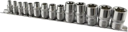 Vista 3 de Torx/Star - Juego de 14 enchufes hembra de 1/4 pulgadas / 3/8 pulgadas y 1/2 pulgadas E4 - E24