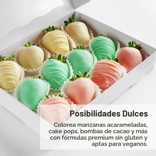 Vista 5 de Chefmaster Colorante para Dulces Azul Aguamarina Tonos Verdaderos A Base de Aceite Tinte de Grado Profesional Chocolate, Fresas, Cake Pops