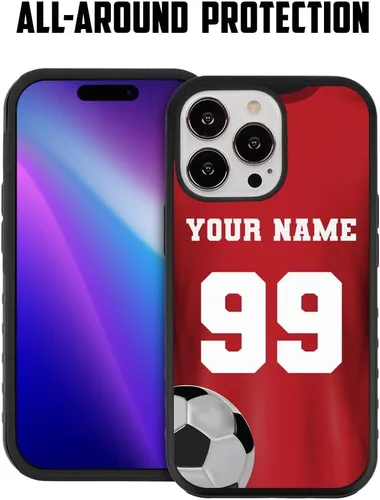 Vista 4 de Guard Dog Funda compatible con iPhone 13 Pro, grado militar, protección robusta de dos piezas, personalizada, fútbol, equipo de jersey