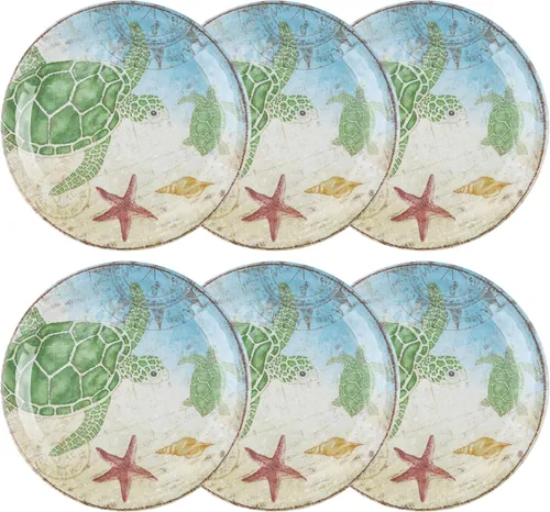 Vista 7 de UP UPware - Juego de platos redondos para ensalada de melamina de cangrejo, platos redondos para risotto, pasta y ensalada, sin BPA, aptos