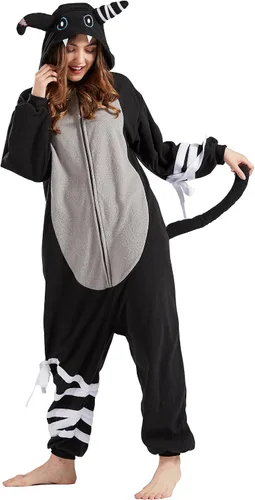 Vista 5 de DELEY Unisex Bandage Cat Costume Adult Onesie, One Piece Pajamas, Halloween Cosplay Costumes Homewear Jumpsuit