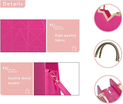 Vista 5 de JHVYF Monederos para mujer, bolsos de mano de moda para mujer, bolsos de mano de piel sintética con asa superior