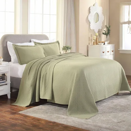 Vista 18 de Superior Colcha de Tejido de Cesta 100% Algodón con Fundas, Ropa de Cama Jacquard Matelassé de Algodón Premium para Todas las Estaciones, Cesta Negro