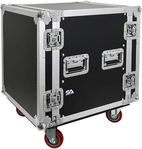 Vista 2 de Seismic Audio - 12 Space Pro Audio DJ Road Rack Case con ruedas - 12U Pro Tour Grade Rack