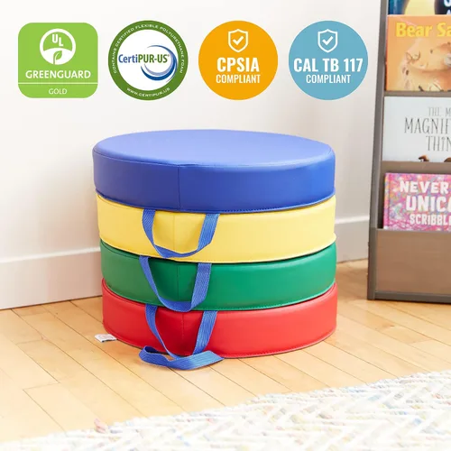 Vista 6 de ECR4Kids SoftZone Carry Me - Cojines de piso para asientos flexibles de aula, espuma de 3 pulgadas