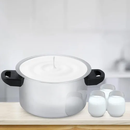 Vista 7 de KSJONE Olla de acero inoxidable, olla de leche de doble pared con silbato y embudo, plata (2.5 cuartos de galón)