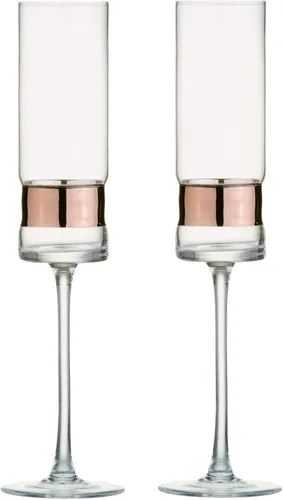 Vista 6 de SoHo - Copas de champán hechas a mano para bodas y celebraciones, 7 onzas, color bronce, juego de 2 elegantes copas de champán