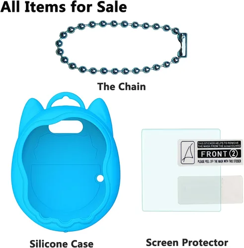 Vista 2 de Tamagotchi Uni Interactive Virtual Pet, protector de pantalla para Tamagotchi Uni Pet Band Accesorios (cubierta de silicona) (azul)