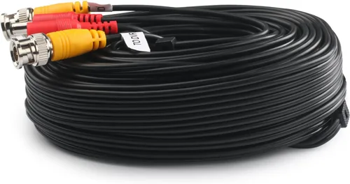 Vista 2 de Postta - Cable de alimentación de vídeo BNC para cámaras de seguridad de vídeo con dos conectores para sistema de vigilancia CCTV DVR 1 Paquete