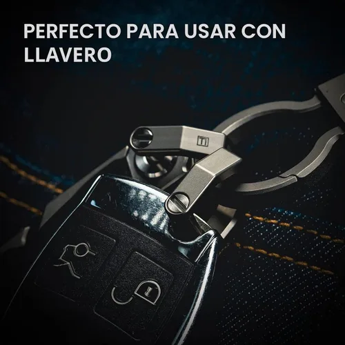 Vista 4 de MecArmy - Organizador de llaves de titanio CH2 con anillo en D, llavero seguro en forma de D para llaveros de automóvil y equipo EDC, alternativa
