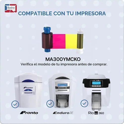 Vista 2 de Magicard MA300YMCKO - Cinta de color - YMCKO - 300 impresiones con demostración de software Bodno