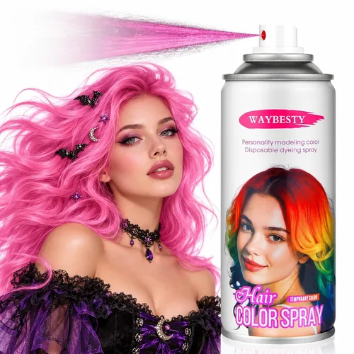 Vista 9 de Spray temporal de color rojo para el cabello para niños, mujeres