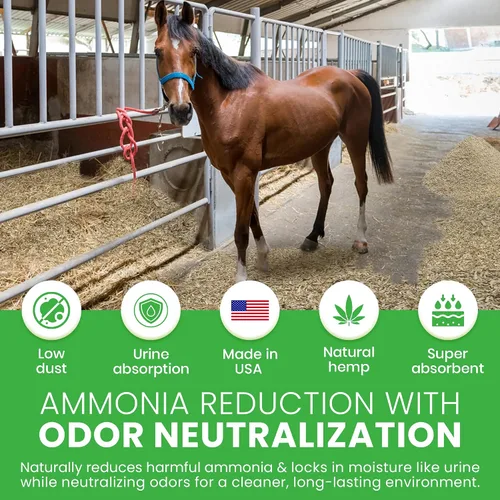 Vista 4 de Ropa de cama para animales de cáñamo de 1 libra = 5.1 litros de tierra natural, súper absorbente, libre de polvo, para tu caballo, pollo, conejo