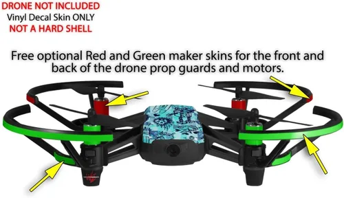 Vista 3 de Skin Wrap 2 Pack para DJI Ryze Tello Drone escena Kid bocetos azul Drone No Incluidas