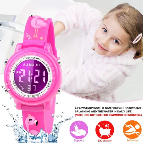 Vista 4 de Viposoon Relojes LED impermeables para niños con alarma - Juguetes para niños de 3 a 10 años
