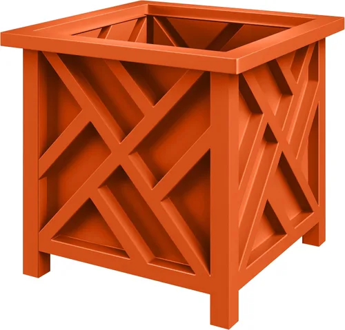 Vista 9 de Pure Garden Maceta con diseño de celosía, 15.5 pulgadas de profundidad x 15.5 pulgadas de ancho x 16.5 pulgadas de alto, maceta cuadrada decorativa
