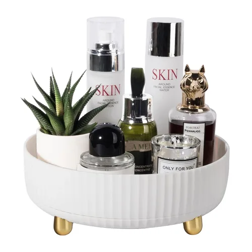 Vista 11 de Anyoifax Bandeja organizadora de perfumes de maquillaje, giratoria de 360 grados, organizador de loción para el cuidado de la piel, organizador