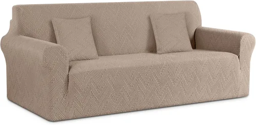 Vista 22 de Ruaozz Funda elástica para sofá de 1 pieza, fundas para sofá de 3 cojines, funda universal antideslizante para sofá, funda lavable de jacquard