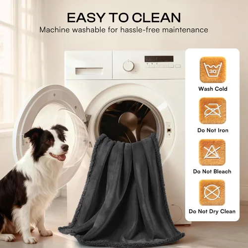 Vista 8 de Cobija impermeable para mascotas, a prueba de líquidos y orina, para sofá, cama, sillón, reversible, vellón, forro polar, protector de muebles