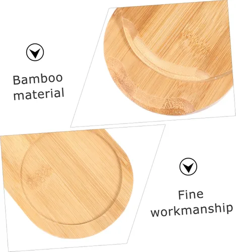 Vista 9 de TIDTALEO Portavasos de bambú para condimentos, bandejas de madera, bandejas para mesa de café Comida, bandeja de madera, bandeja de madera, base