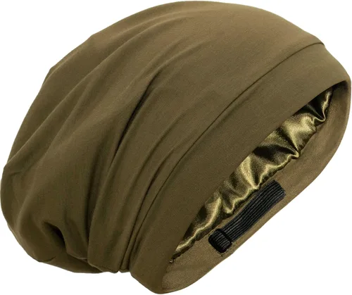 Vista 17 de Gorro de satén de seda para dormir - Gorro de dormir negro para mujeres y hombres