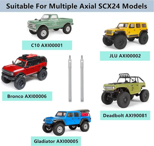 Vista 2 de MORLORDY RC acero inoxidable eje trasero eje sólido CVD Set para 1/24 RC Crawler Car SCX24 actualizaciones AXI90081 AXI00001 AXI00002 Deadbolt C10