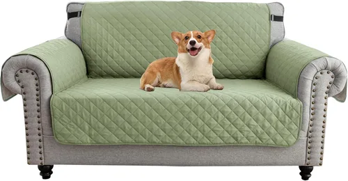Vista 40 de UNBBRRL Funda de sofá reversible para perros y gatos, funda impermeable para muebles para mascotas y niños, protector de sofá con correas elásticas