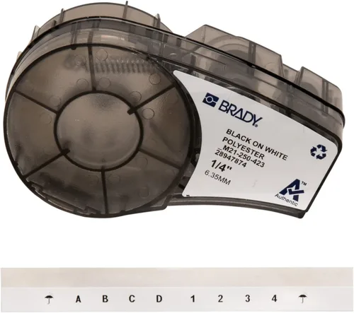 Vista 8 de Brady Etiqueta Auténtica (M21-375-423) de Poliéster para Entornos Severos para Código de Barras, Panel Solar y Placa de Circuito Impreso, Negro