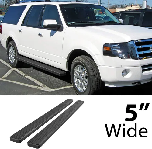 Vista 2 de HD Ridez Estribo de acero inoxidable de 5 pulgadas, color negro, compatible con Ford Explorer 2006-2010 de 4 puertas