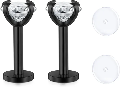 Vista 9 de D.Bella Retenedores de piercing transparentes de 16G para cartílago flexible para hélix, daith, rook, tragus, retenedor de aretes Bioflex, nariz