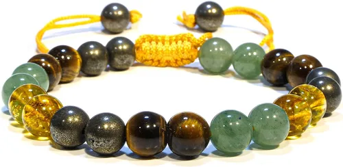 Vista 72 de Adjustable Crystal Bracelet – Gemstone Bead Bracelet with Adjustable Macrame String – Chic Gemstone Bracelet for Men and Women – 8mm Round Healing