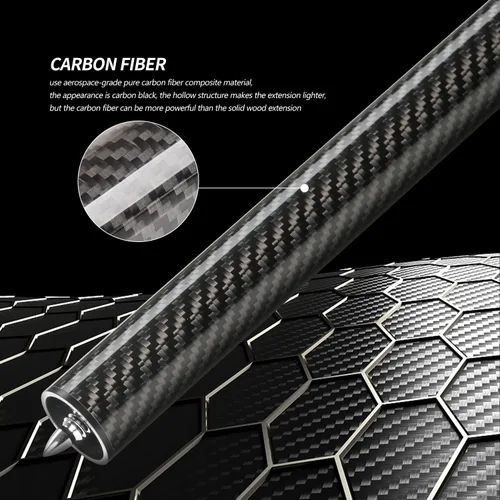 Vista 7 de KONLLEN Pool Cue Extension, Carbon Fiber Billiard Extension with 3 Rear-End Adapters, Bullet-Style Threaded Connection, Available in 2" 3" 4" 6" 8