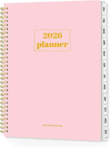 Vista 18 de SUNEE Agenda 2026, agenda semanal y mensual, enero de 2026 a diciembre de 2026, agenda diaria con pestañas, páginas de notas, encuadernación en Negro