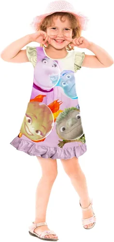 Vista 2 de Akxkpohy Elemental - Vestidos casuales para niñas, dibujos animados, hogar, ropa casual.