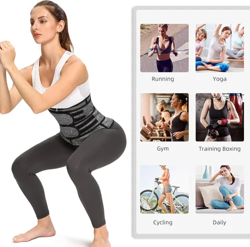 Vista 5 de Entrenador de cintura para mujer, cintura para bajar de peso, cintura deportiva de neopreno, banda delgada para el vientre, corsés