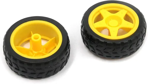 Vista 2 de T Tulead Mini ruedas de neumáticos de plástico piezas de rueda de engranaje de 2.6 pulgadas de diámetro, paquete de 12