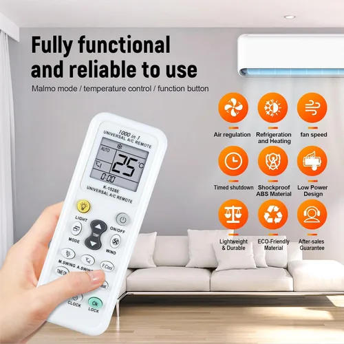 Vista 5 de K-1028E Nuevo control remoto universal de CA 1000 en 1 para múltiples marcas Haier, Hitachi, Panasonic, LG, Sharp, Gree, Midea, Bosch, Toshiba