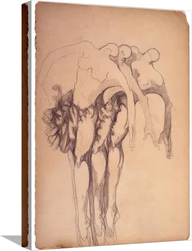 Vista 15 de ART.COM Zelda Fitzgerald - Lienzo enmarcado para pared, diseño de tres bailarinas, decoración figurativa, 12 x 16 pulgadas, marco negro con paspartú