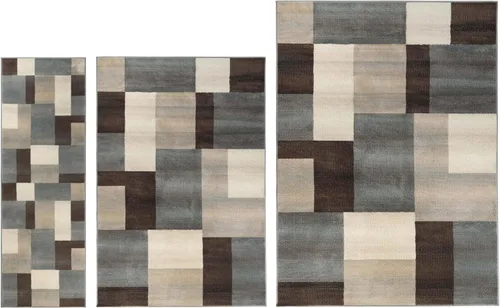 Vista 28 de Superior alfombra de área de la colección diseñador Clifton, 8 mm de altura de apilado, con respaldo de yute, diseño geométrico contemporáneo, Beige