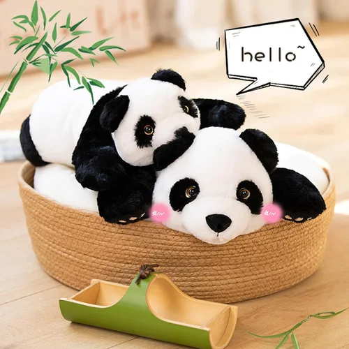 Vista 3 de Animales de peluche con peso, peluche de panda, lindo panda con peso, animales de peluche, regalo para niños y adultos, 15 pulgadas