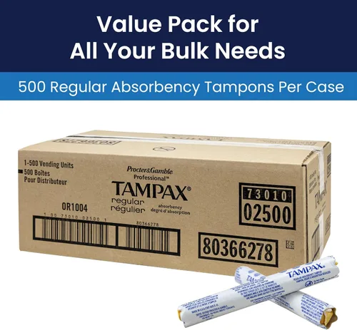 Vista 5 de Tampones Tampax para máquina dispensadora en tubos dispensadores (estuche de 500), Hospeco T500.