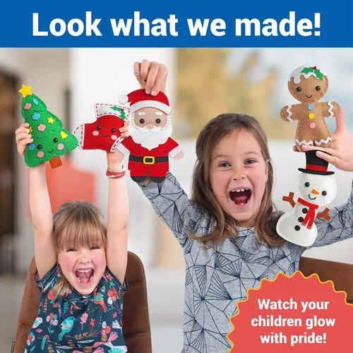 Vista 6 de Craftorama Kit de costura para niños, divertido y educativo juego de manualidades de Navidad para niños y niñas de 7 a 12 años, cose tu propio