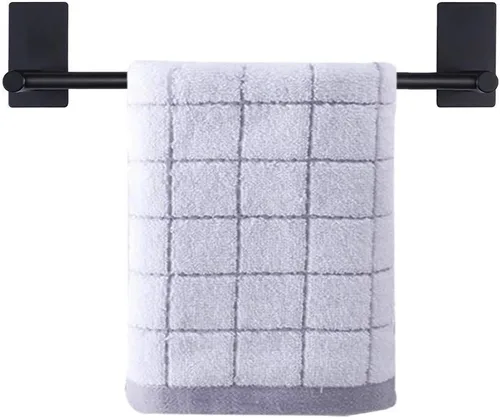 Vista 11 de NearMoon toallero de barra autoadhesivo de acero inoxidable para baño, soporte para colgar toallas en la pared, estilo contemporáneo, sin